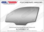 ALFA ROMEO - 147 GTA - Lexan Polycarbonate left hand front door window