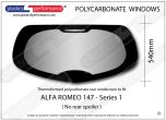 ALFA ROMEO - 147 - Lexan Polycarbonate rear screen