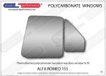 ALFA ROMEO - 155 - Lexan Polycarbonate left two piece rear door window