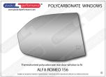 ALFA ROMEO - 156 - Lexan Polycarbonate right hand rear door window