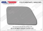 ALFA ROMEO - 105 Giulia Super - Lexan Polycarbonate left hand rear door window