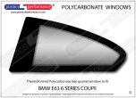 BMW E63 6 Series Coupe - Lexan Polycarbonate left rear quarter window
