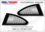 BMW F87 M2 Coupe Louvered Lexan polycarbonate rear quarter windows