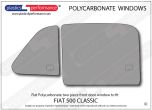 FIAT - 500 (Classic) - Lexan Polycarbonate left two piece front door window