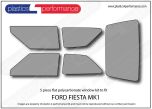 Ford Fiesta MK1 - 5 piece flat polycarbonate motorsport window kit