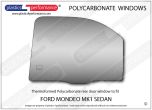 FORD Mondeo MK1/2 Sedan - Lexan Polycarbonate left rear door window