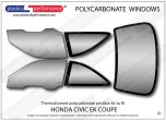 Honda Civic EK Coupe (EJ6/7/8/EM1) - Lexan Polycarbonate window kit