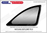 NISSAN - Skyline R33 - Lexan Polycarbonate right rear quarter window