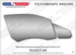 PEUGEOT 208 - Lexan Polycarbonate two piece right front door window