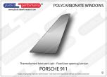 Porsche 911 - Lexan Polycarbonate left front door vent - Fixed