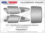 KIT A - Porsche 911 / 912 Louvered polycarbonate window kit with opening front vents