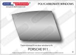 PORSCHE - 911 - Lexan Polycarbonate right front door drop window only (No Front Vent included)