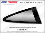 PORSCHE 992 - Lexan Polycarbonate right rear quarter window