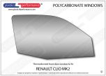RENAULT - Clio Mk2 - Lexan Polycarbonate right front door window