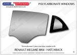RENAULT - Megane MK4 - Lexan Polycarbonate left rear door window