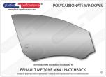 RENAULT - Megane MK4 - Lexan Polycarbonate right front door window