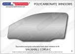 VAUXHALL - Corsa C - Lexan Polycarbonate left front door window
