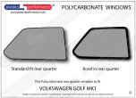 VOLKSWAGEN - Golf Mk1 - Lexan Polycarbonate right rear quarter windows