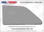 VOLKSWAGEN - Polo MK2 86C - Lexan Polycarbonate left rear quarter window