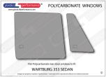WARTBURG 353 Sedan - Lexan Polycarbonate left rear door window