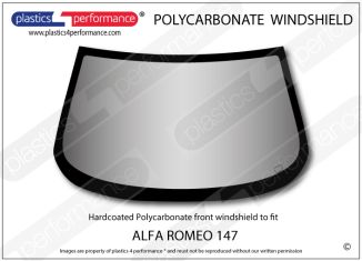ALFA ROMEO - 147 GTA - Hardcoated Lexan Polycarbonate front windscreen