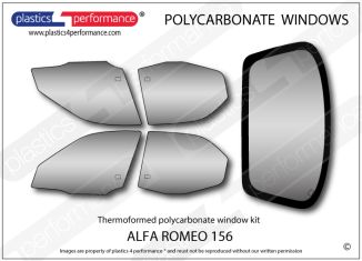 Alfa Romeo - 156 - Lexan Polycarbonate window kit