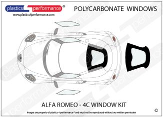 ALFA ROMEO - 4C - Lexan Polycarbonate window kit
