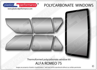 ALFA ROMEO - 75 - Lexan Polycarbonate window kit