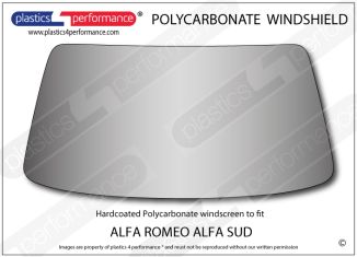 ALFA ROMEO - ALFA SUD - Hardcoated Lexan Polycarbonate front windscreen