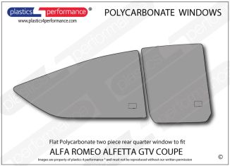 ALFA ROMEO - Alfetta GTV Coupe - Lexan Polycarbonate right hand two piece rear quarter window