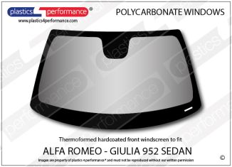 ALFA ROMEO - Giulia 952 Sedan - Hardcoated Lexan Polycarbonate windshield
