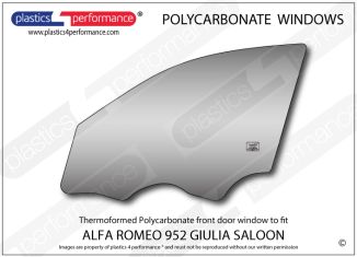 ALFA ROMEO - Giulia 952 Sedan - Lexan Polycarbonate left front door window