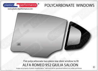 ALFA ROMEO - Giulia 952 Sedan - Lexan Polycarbonate left rear door window