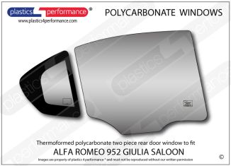 ALFA ROMEO - Giulia 952 Sedan - Lexan Polycarbonate right rear door window
