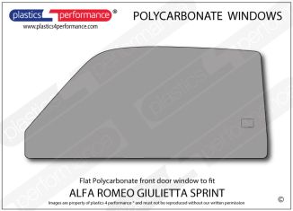 ALFA ROMEO - Giulietta Sprint - Lexan Polycarbonate left hand front door window