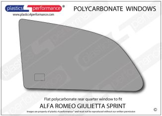 ALFA ROMEO - Giulietta Sprint - Lexan Polycarbonate left hand rear quarter window