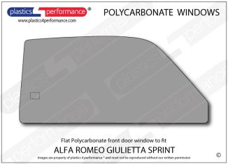 ALFA ROMEO - Giulietta Sprint - Lexan Polycarbonate right hand front door window