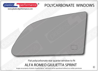 ALFA ROMEO - Giulietta Sprint - Lexan Polycarbonate right hand rear quarter window