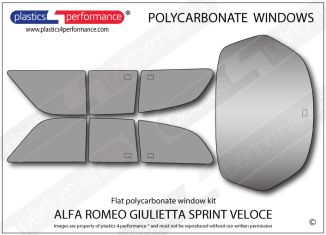 ALFA ROMEO - Giulietta Sprint Veloce (lightweight) - Lexan Polycarbonate full window kit
