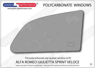 ALFA ROMEO - Giulietta Sprint Veloce (lightweight) - Lexan Polycarbonate right hand rear quarter window