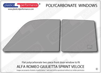 ALFA ROMEO - Giulietta Sprint Veloce (lightweight) - Lexan left hand two piece front door window