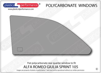 ALFA ROMEO - 105 Giulia sprint - Lexan Polycarbonate left hand rear quarter window