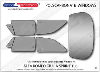 ALFA ROMEO - 105 Giulia Sprint - Lexan Polycarbonate window kit