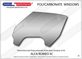 ALFA ROMEO - 4C - Lexan Makrolon Polycarbonate Left hand front door window
