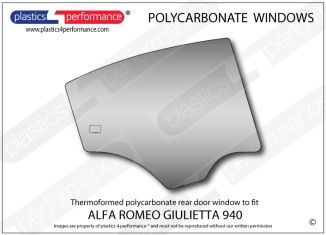 ALFA ROMEO - Giulietta 940 - Lexan Polycarbonate right rear door window