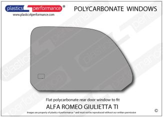 ALFA ROMEO - Giulietta Ti - Lexan Polycarbonate left rear door window