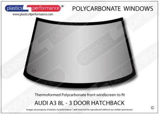 AUDI - A3 8L 3dr - Hardcoated Lexan Polycarbonate front windscreen