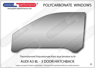 AUDI - A3 8L 3dr - Lexan Polycarbonate left front door window