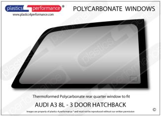 AUDI - A3 8L 3dr - Lexan Polycarbonate right rear quarter window