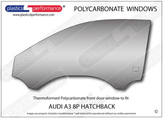 AUDI - A3 8P Hatch - Lexan Polycarbonate left front door window